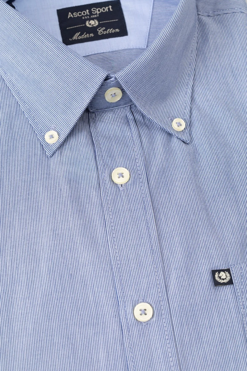 Camicia button down in fantasia micro riga 100% popeline di cotone