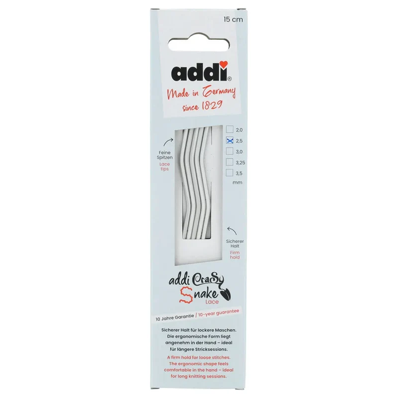 Addi Ferri da maglia a doppia punta CrasySnake, 15 cm