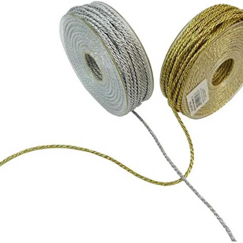 CORDONCINO LAMINATO LUREX ORO E D'ARGENTO CORDINO LAMINATO LUREX ORO E ARGENTO MM 3