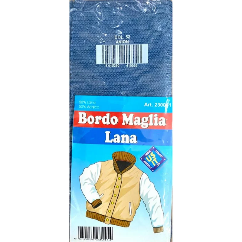 BORDO MAGLIA DI LANA PER IL RINNOVO O LA RIPARAZIONE DI ABITI INVERNALI.
