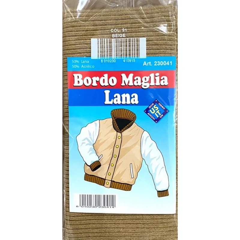 BORDO MAGLIA DI LANA PER IL RINNOVO O LA RIPARAZIONE DI ABITI INVERNALI.