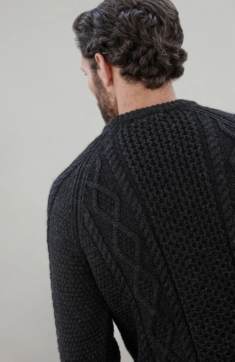 Mens Chunky Merino Wool Fisherman's Jumper