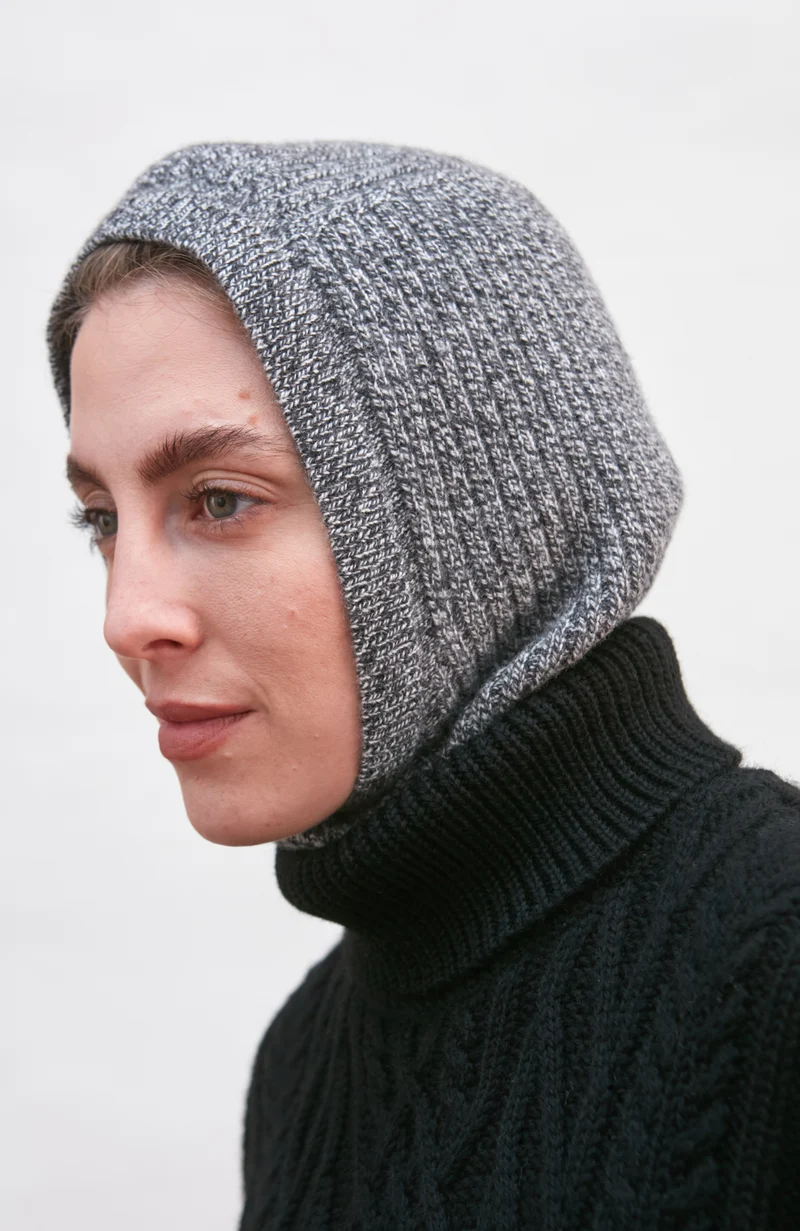 Merino Cashmere Ribbed Open Face Balaclava