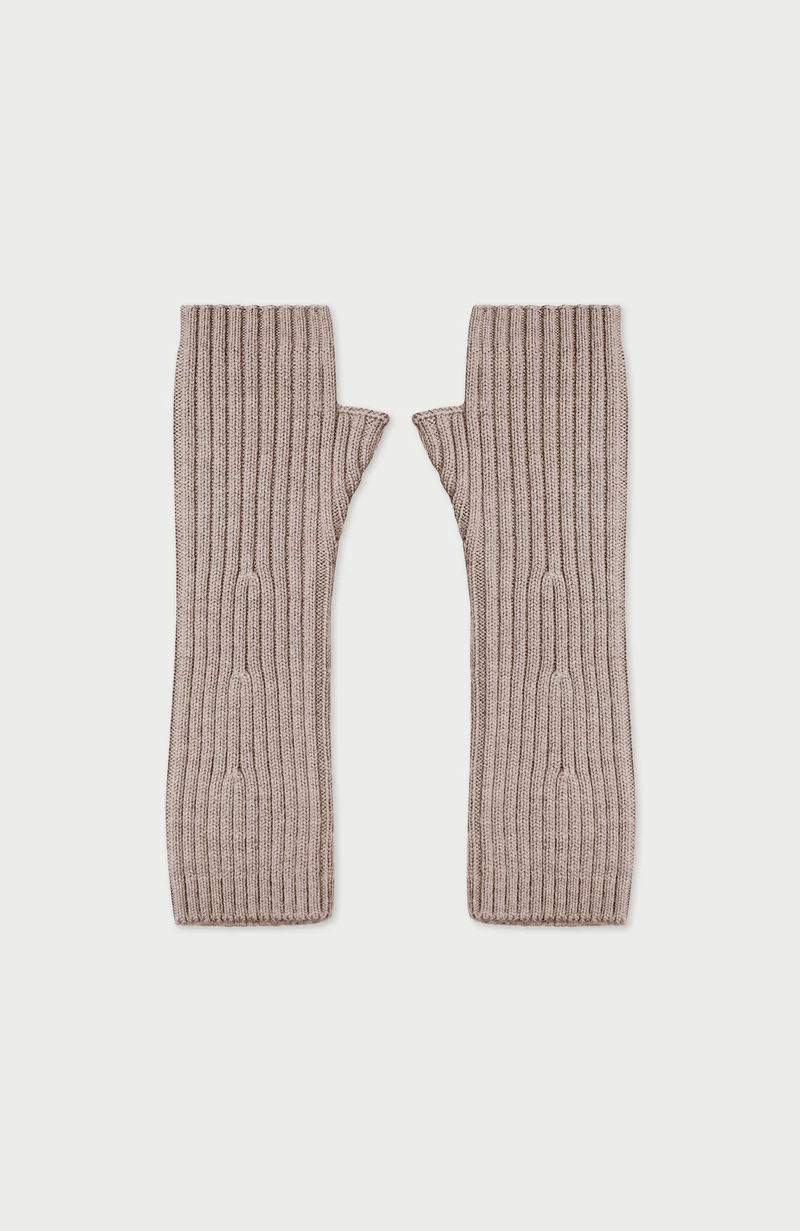 Womens Merino Activewear Ribbed Fingerless Gloves