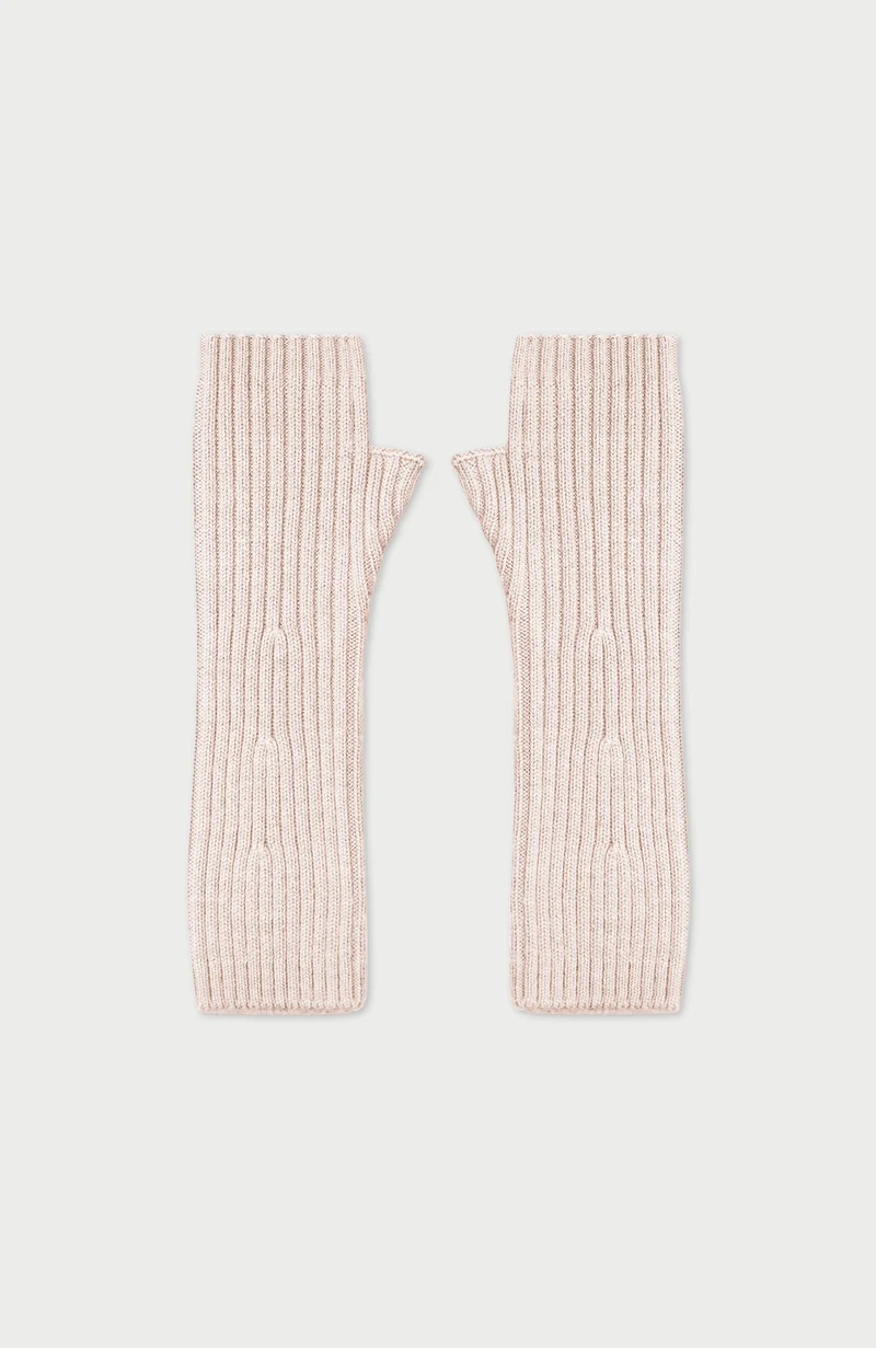 Womens Merino Activewear Ribbed Fingerless Gloves