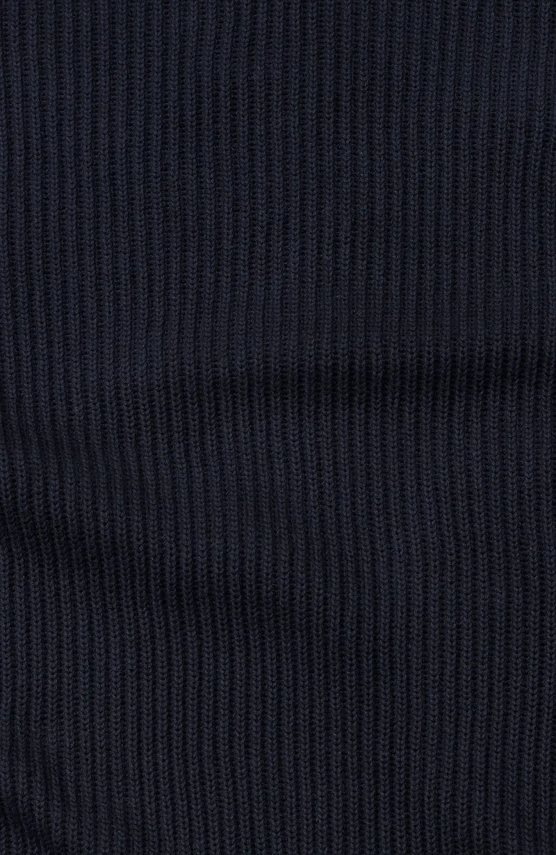 Mens Midweight Cotton Ribbed Crew Neck Jumper