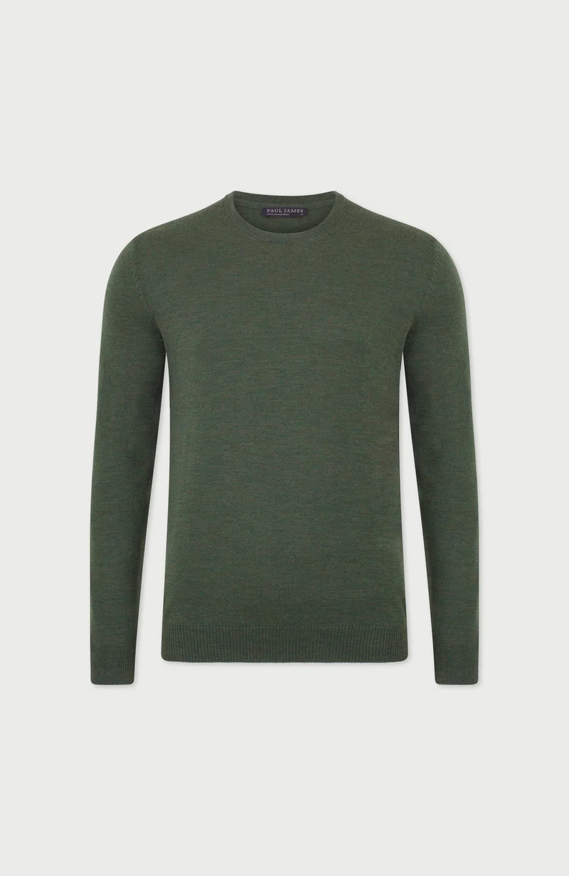 Mens Extra Fine Merino Wool Crew Neck Jumper