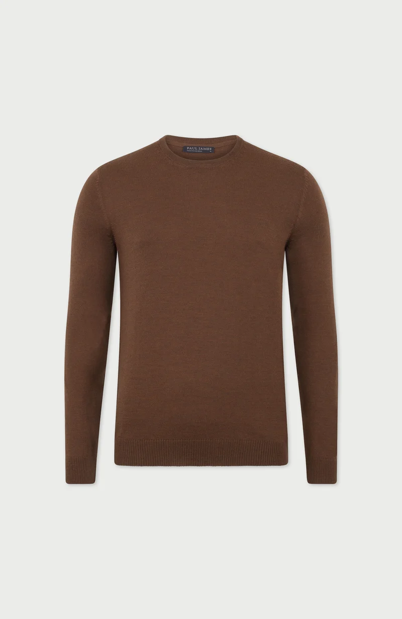 Mens Extra Fine Merino Wool Crew Neck Jumper