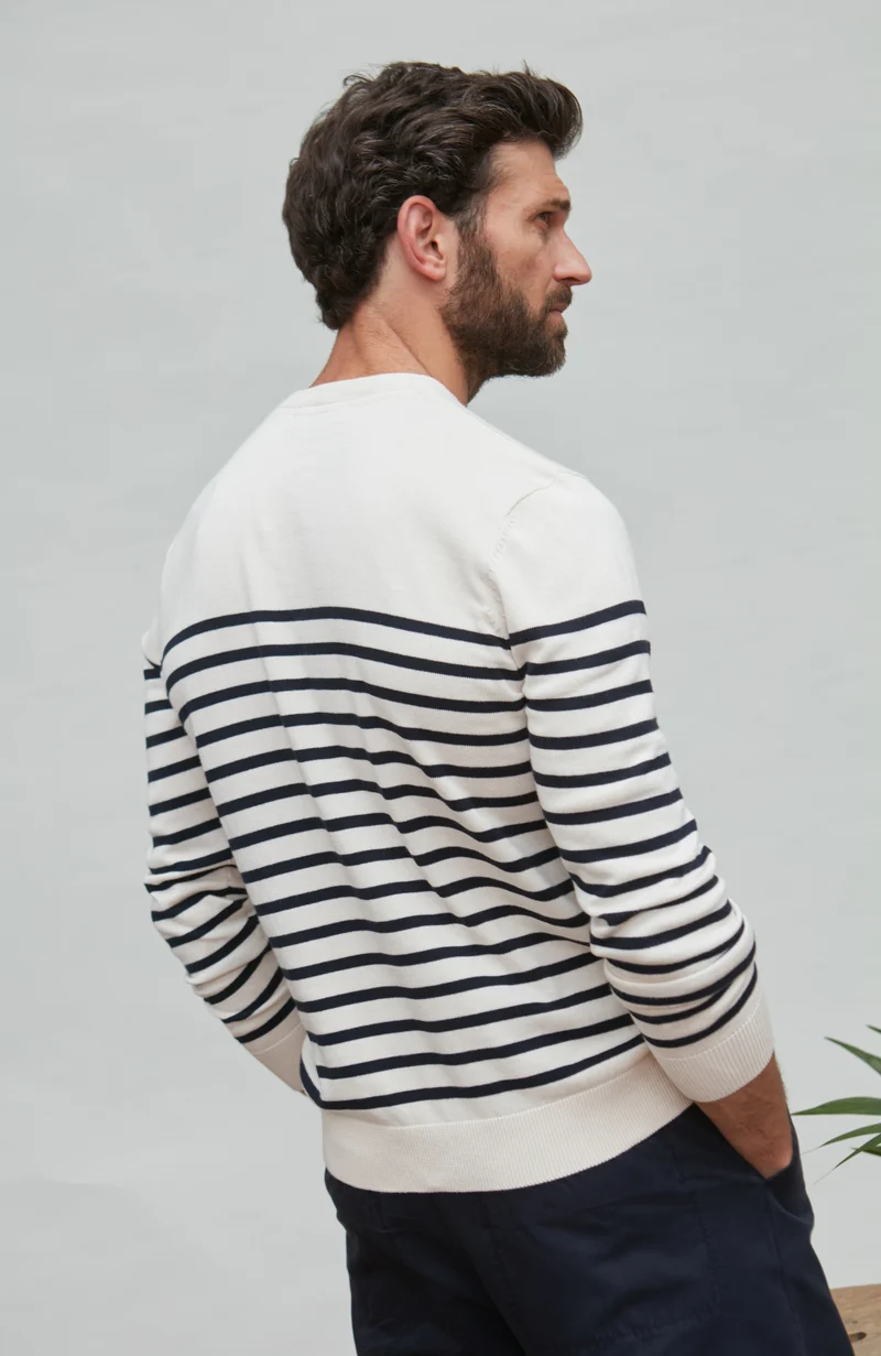 Mens Lightweight Cotton Striped Breton Sweater