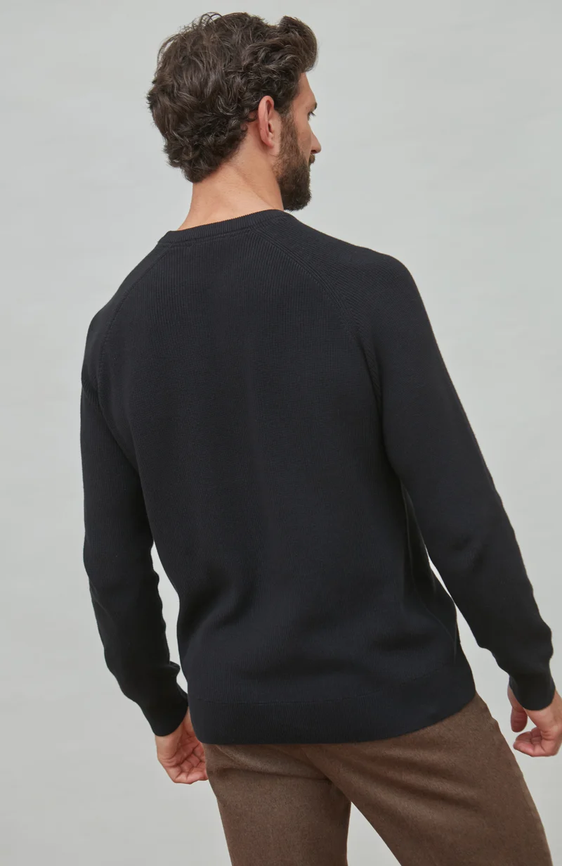 Mens Lightweight Cotton Fisherman Rib Jumper