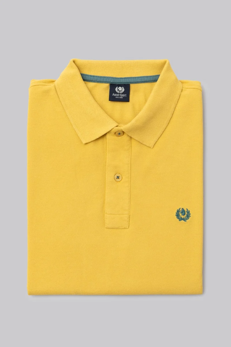 Polo in piquet di cotone con logo ricamato a contrasto