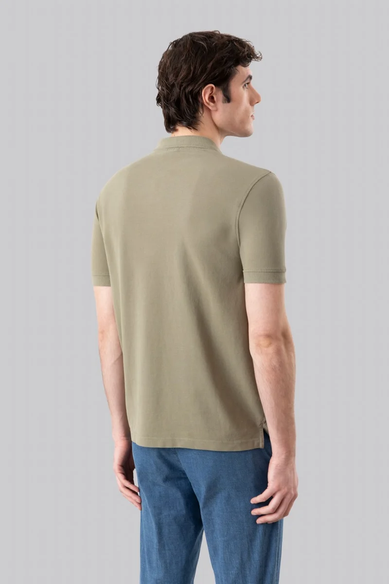 Polo in piquet di cotone con logo ricamato a contrasto