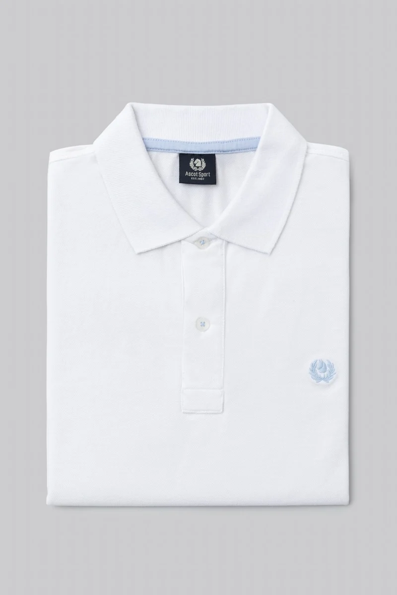 Polo in piquet di cotone con logo ricamato a contrasto