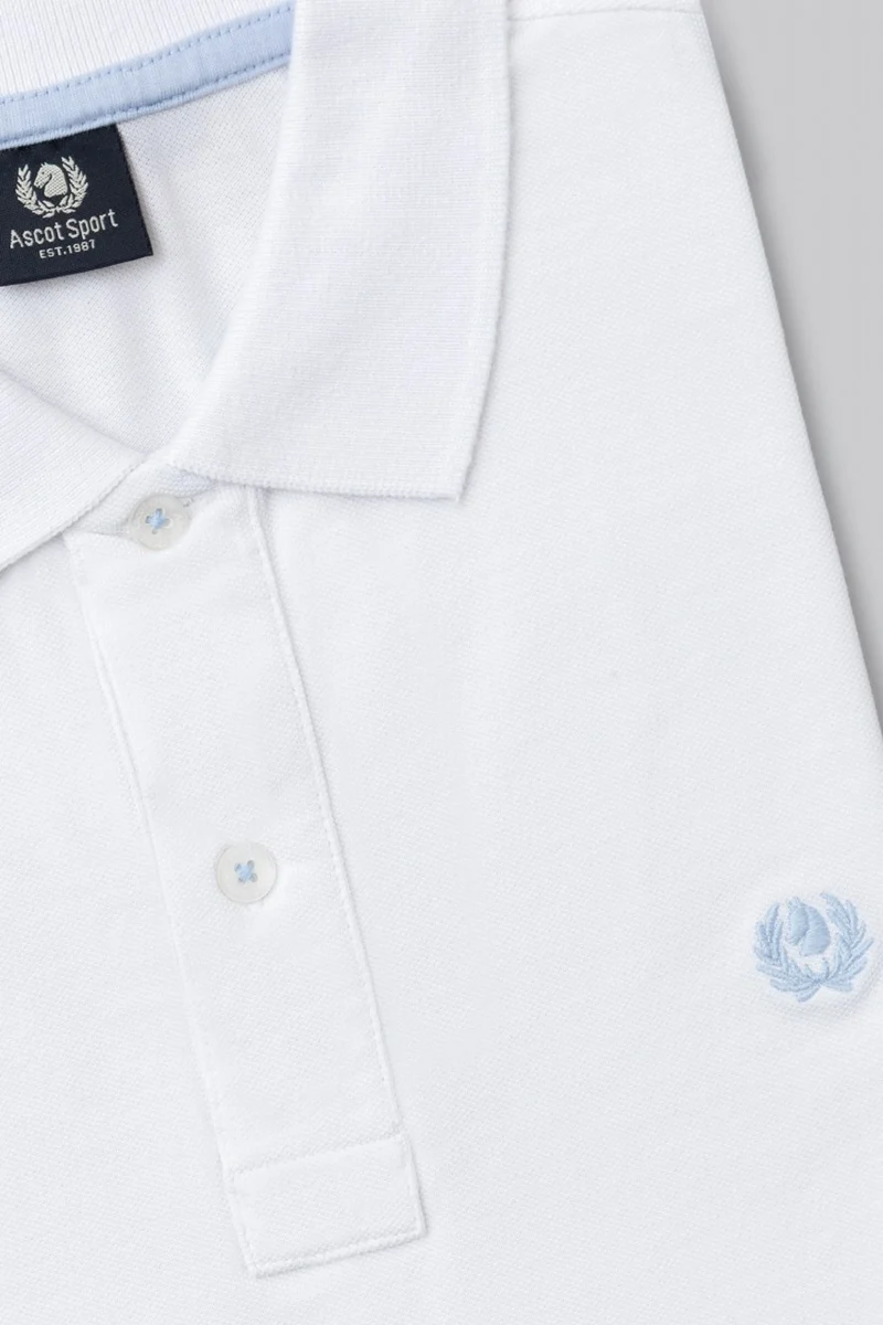 Polo in piquet di cotone con logo ricamato a contrasto