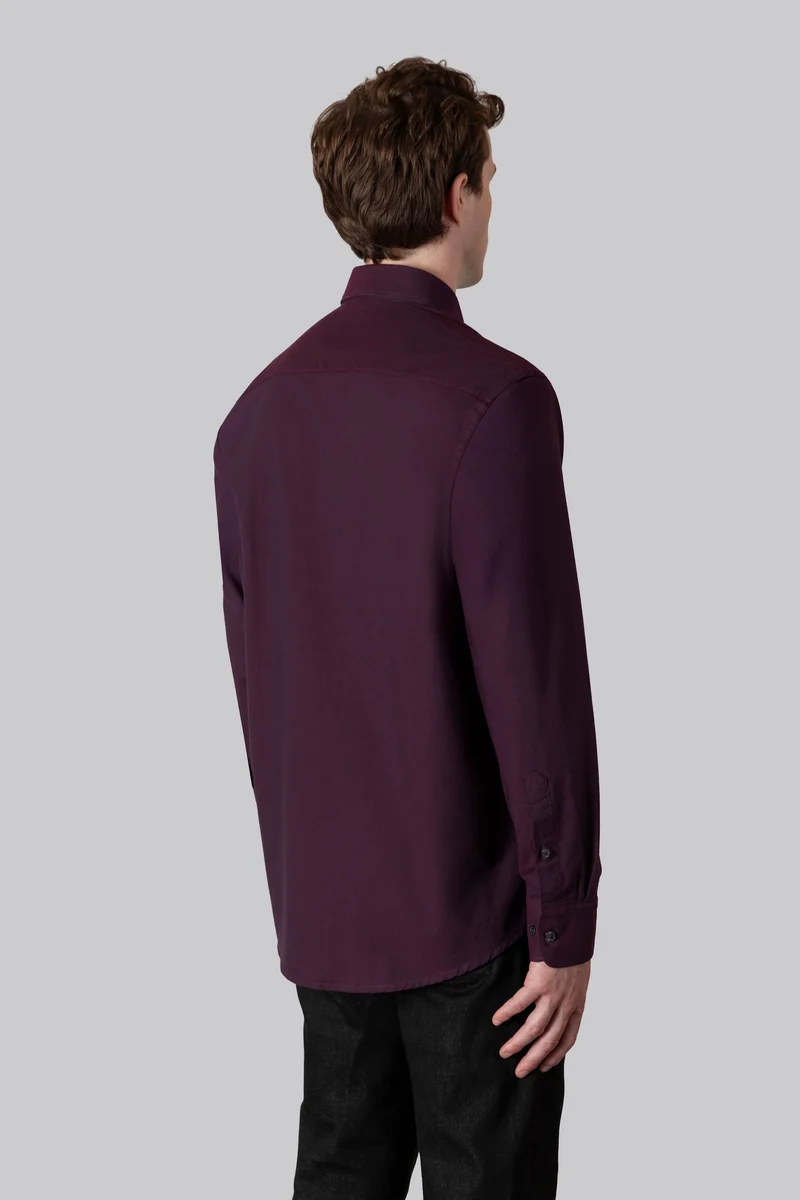 Camicia in Oxford di cotone con taschino e collo button down