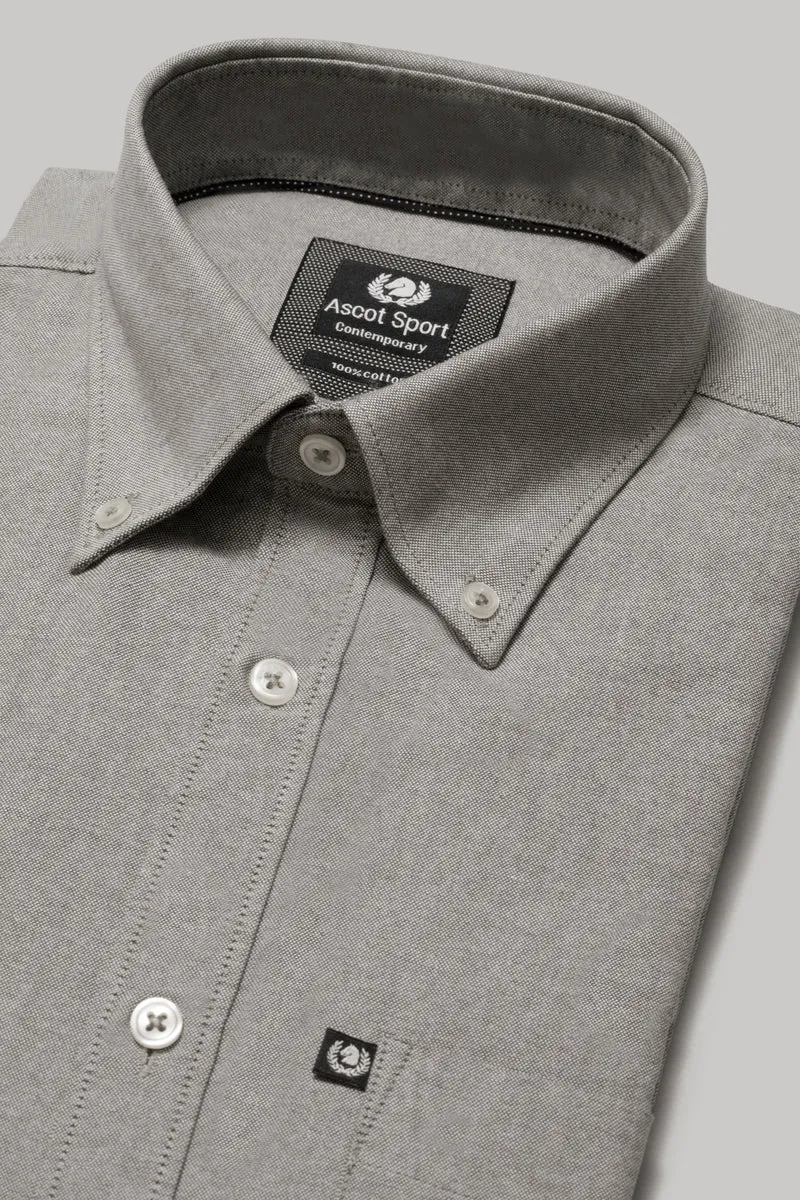 Camicia in Oxford di cotone con taschino e collo button down