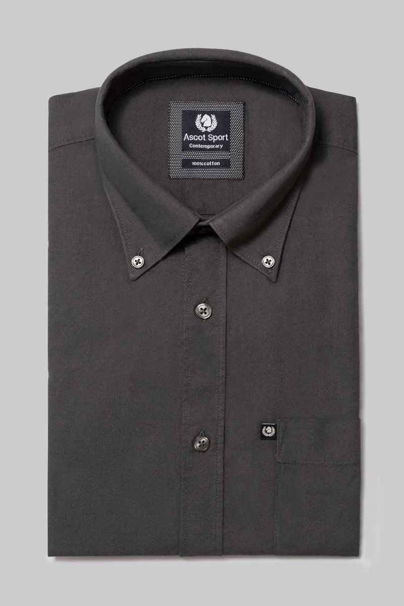 Camicia in Oxford di cotone con taschino e collo button down