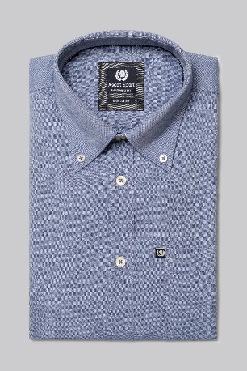 Camicia in Oxford di cotone con taschino e collo button down