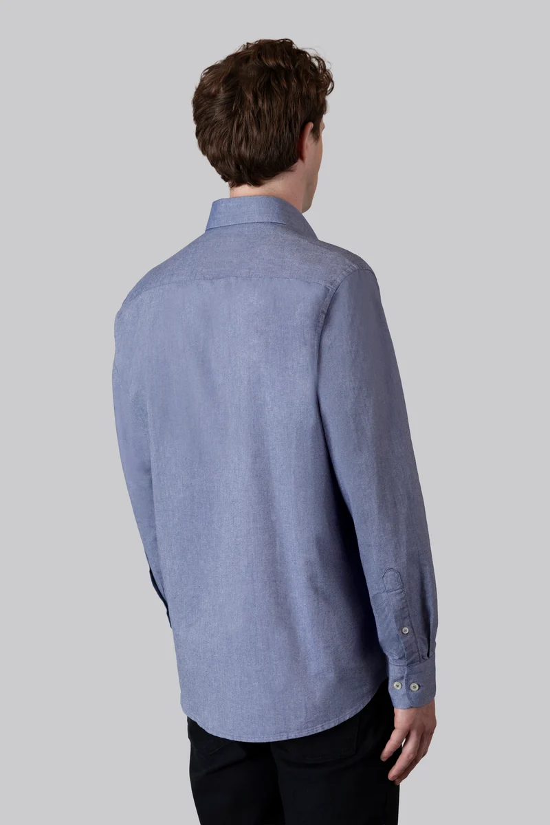 Camicia in Oxford di cotone con taschino e collo button down