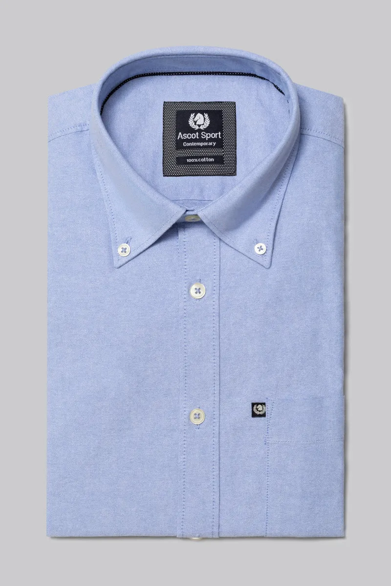Camicia in Oxford di cotone con taschino e collo button down