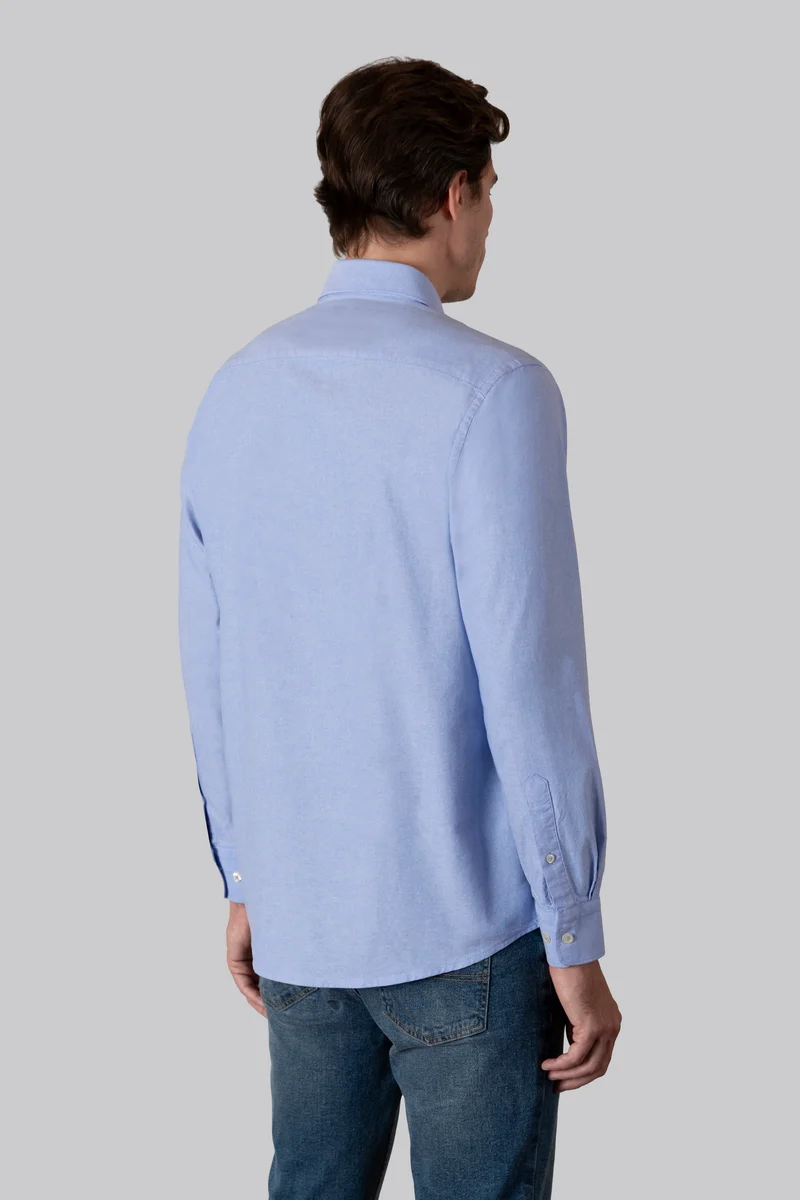 Camicia in Oxford di cotone con taschino e collo button down