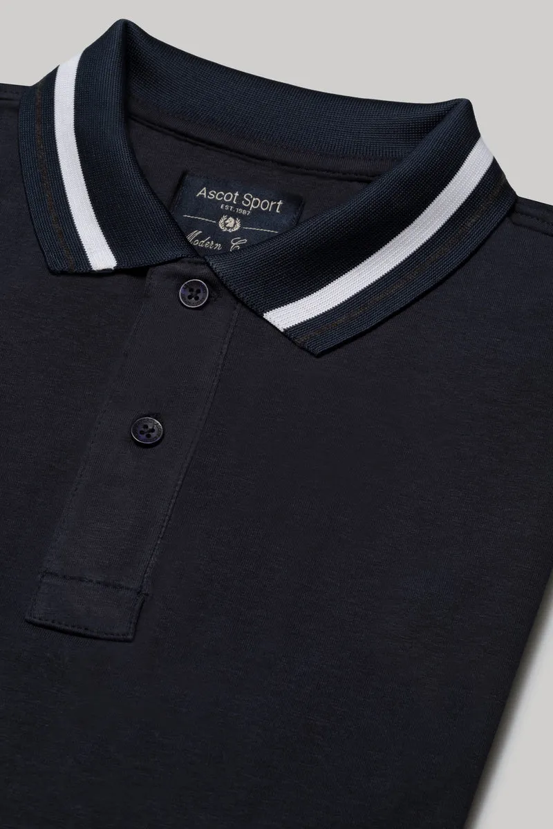 Polo in jersey BiStretch con dettaglio a contrasto su collo