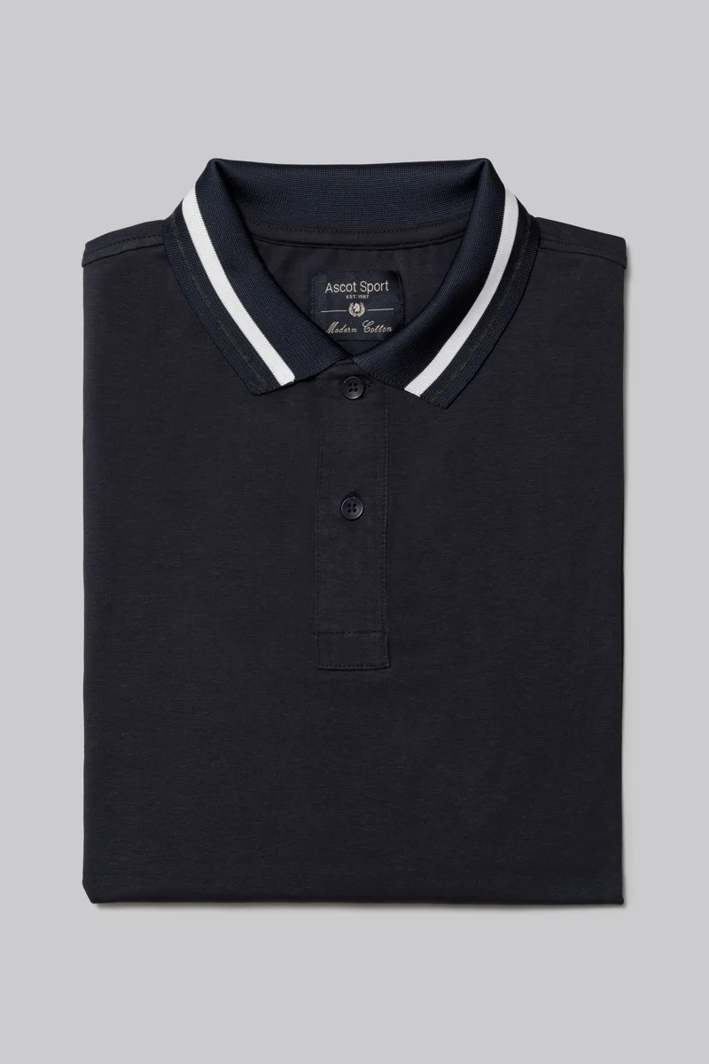 Polo in jersey BiStretch con dettaglio a contrasto su collo