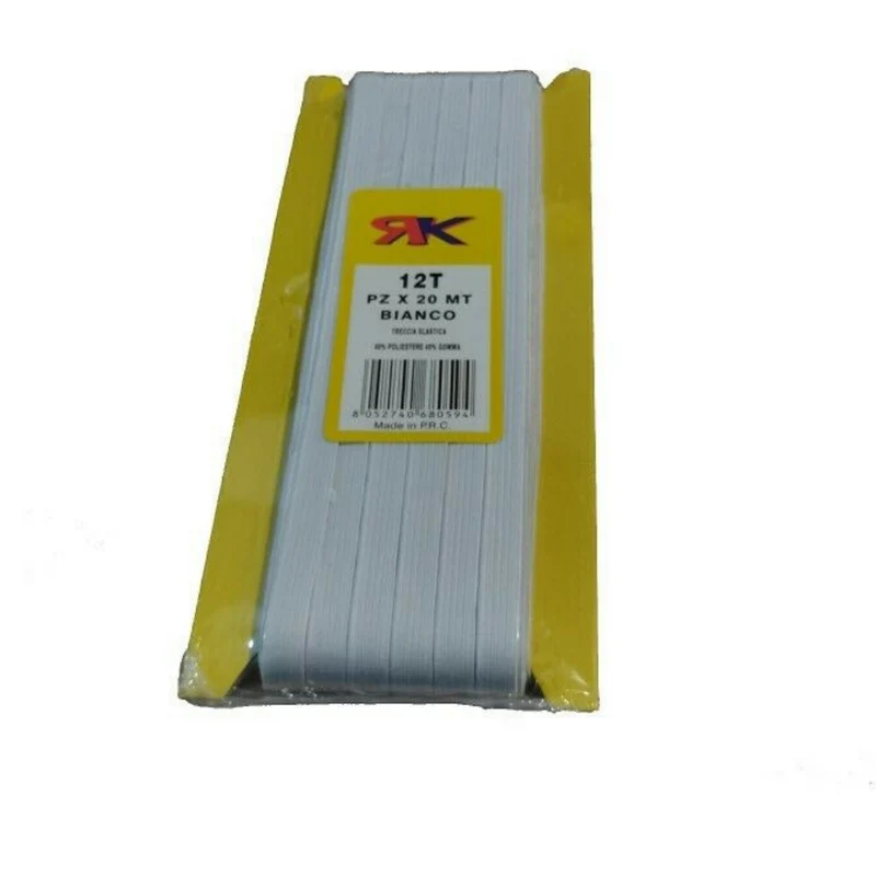 MOLLA BIANCA TRECCIA ELASTICA BORDATA 20 METRI ALTA 12 MM