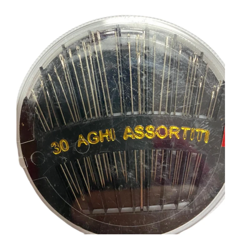 AGHI DA CUCIRE A MANO ASSORTITI CON CRUNA LARGA 30 AGHI CON MISURE ASSORTITE DUE CONFEZIONI