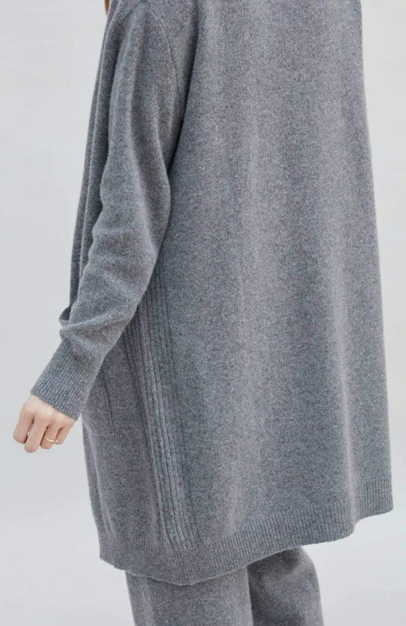 Womens Pure Lambswool Long Line Cardigan with Pockets