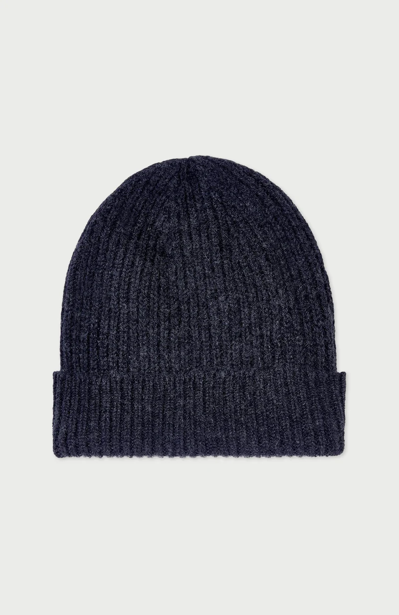 100% Cashmere Ribbed Beanie Hat