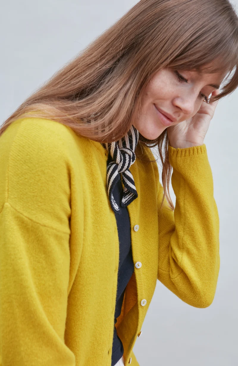 Womens Lambswool Crew Neck Cardigan