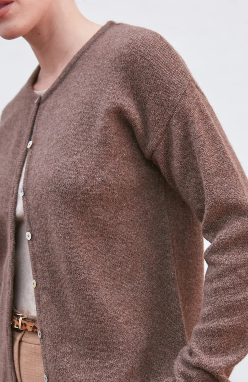 Womens Lambswool Crew Neck Cardigan