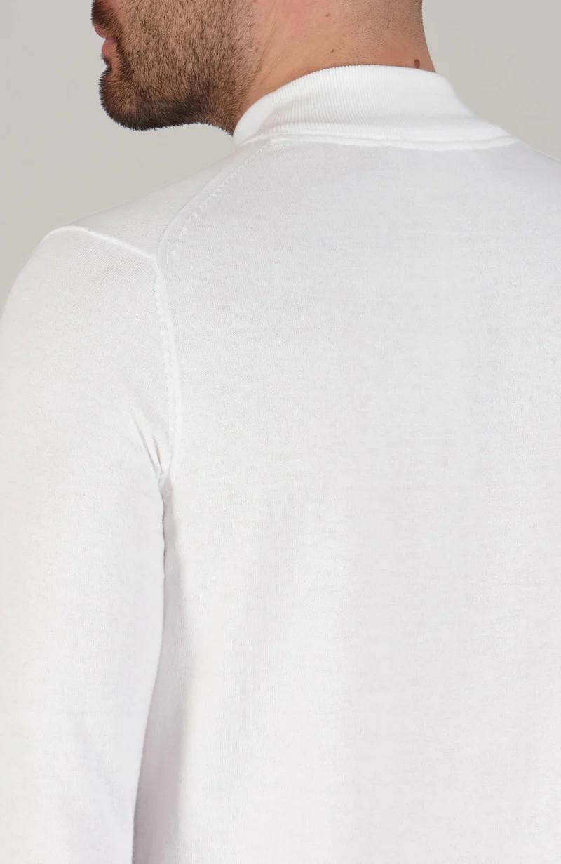 Mens Ultra Fine Cotton Mock Turtle Neck Jumper