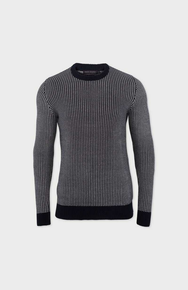Mens Cotton Fisherman Tuck Stitch Jumper