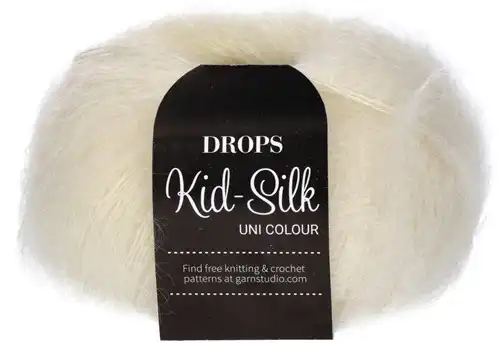 DROPS Kid-Silk Uni Colour 01 bianco sporco