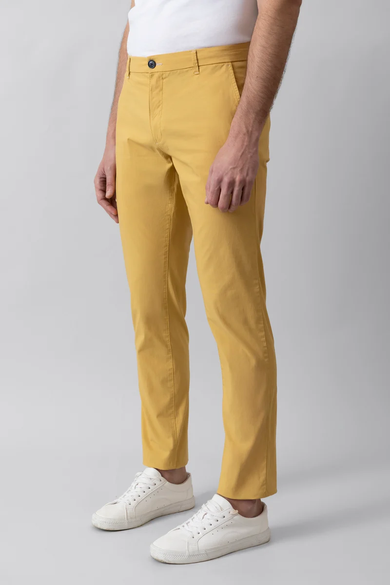Pantalone Chino in popeline di cotone leggero stretch