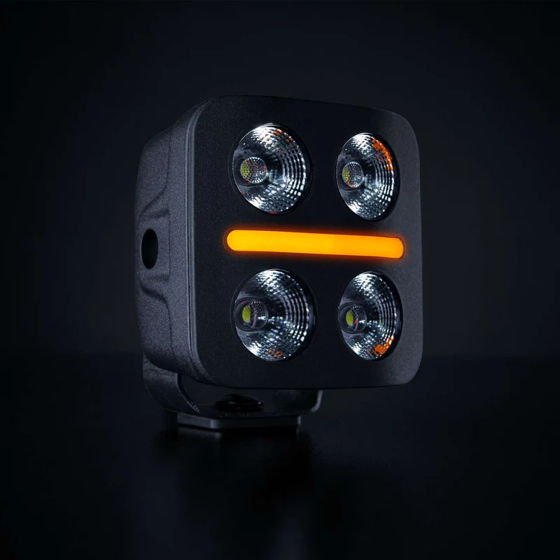 Lampada da lavoro Strands D-Line QB Hardcore con luce di posizione ambra e rossa