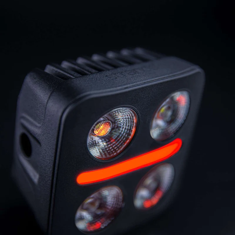 Lampada da lavoro Strands D-Line QB Hardcore con luce di posizione ambra e rossa