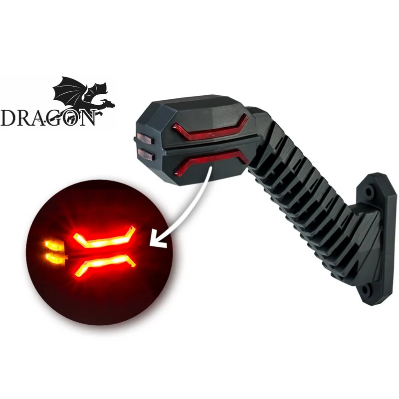 Luci di segnalazione a stelo con contorno a drago / Lunghe 200 mm