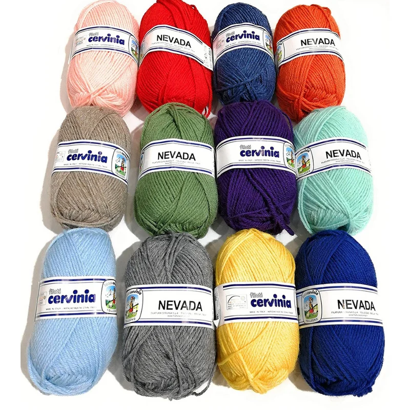 LANA-CERVINIA NEVADA 50% LANA, 50% FIBRA ACRILICA (CARTELLA COLORI IN DESCRIZIONE) 10 GOMITOLI