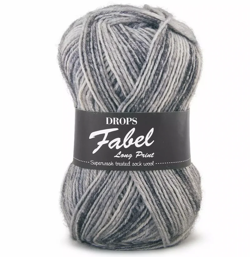 DROPS Fabel Long Print 602 volpe argentata