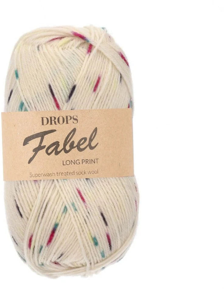 DROPS Fabel Print 925 bacche e crema