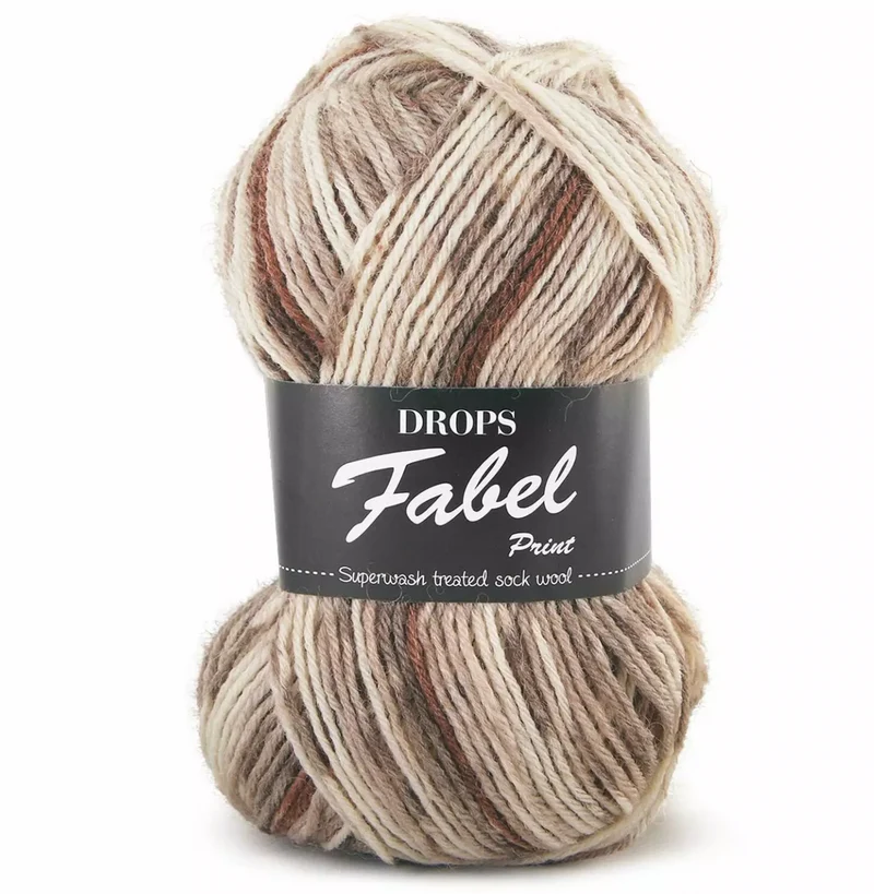 DROPS Fabel Print 912 cioccolato morbido