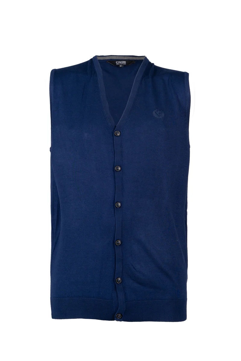 Gilet con bottoni ton sur ton e logo ricamato