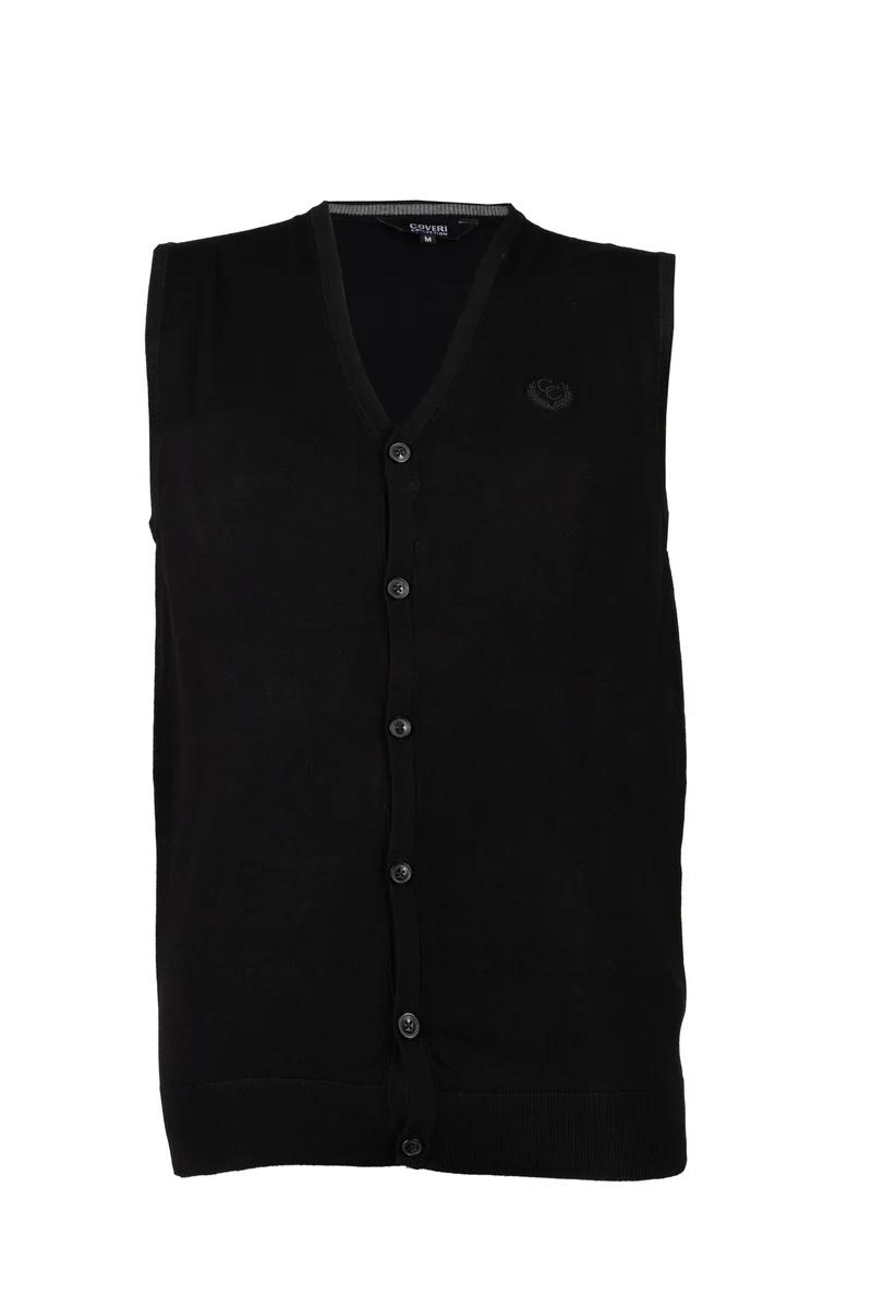 Gilet con bottoni ton sur ton e logo ricamato