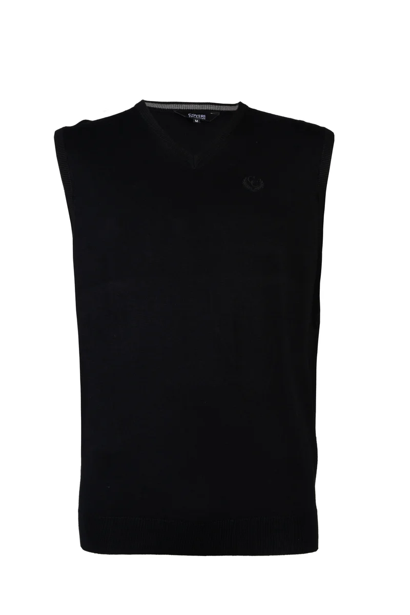 Gilet con scollo a V e logo ricamato