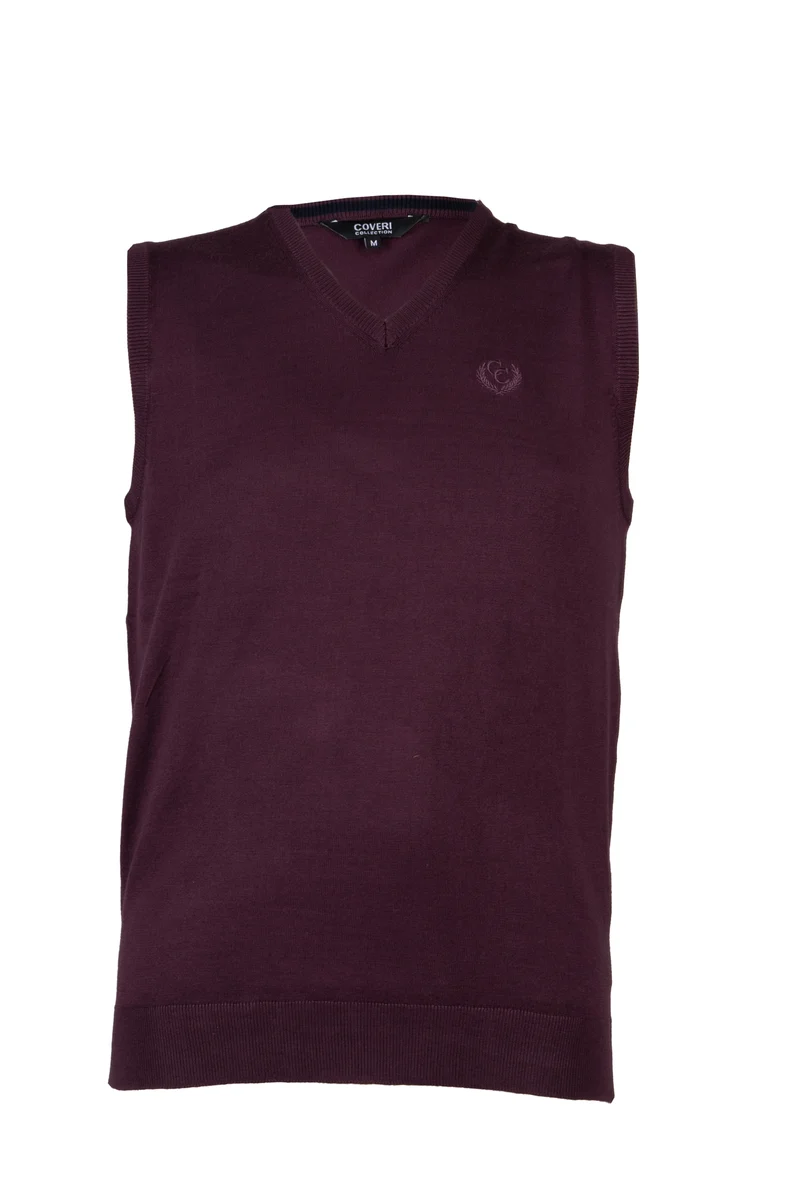 Gilet con scollo a V e logo ricamato