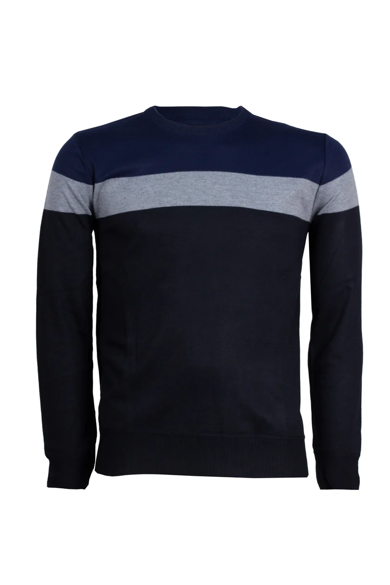 Pullover girocollo a fasce