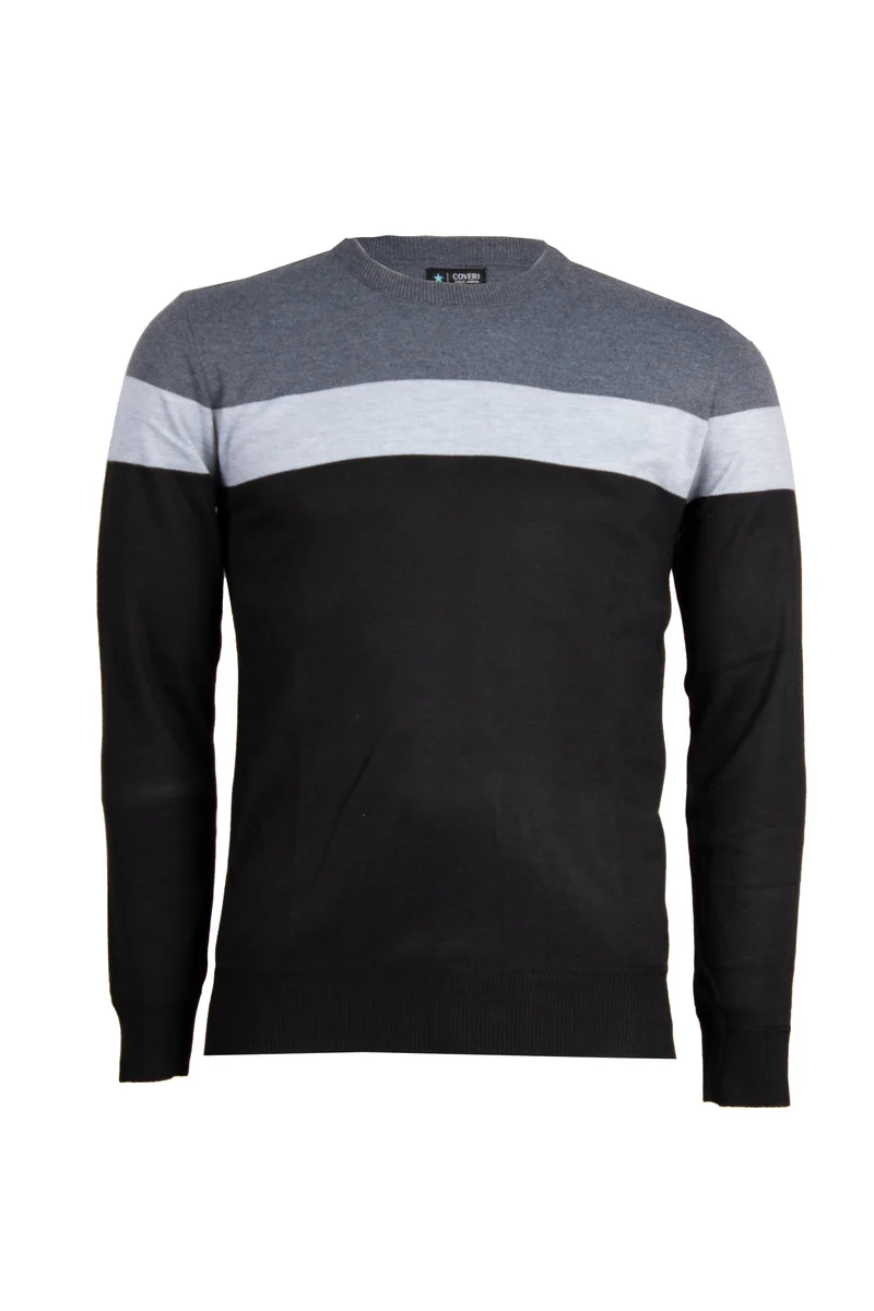 Pullover girocollo a fasce